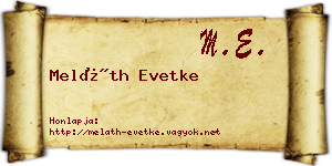 Meláth Evetke névjegykártya